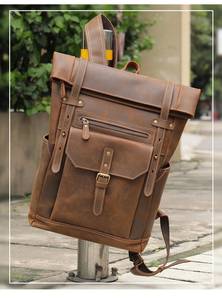 <b>Waterproof</b> Travel Top Rated Genuine Leather Vintage Laptop <b>Backpack</b> <b>Waterproof</b> Anti-Theft Duty Travel Rucksack LBP-0310 - Product Image 3