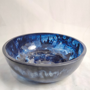 Unique Style <b>Table</b> <b>Top</b> <b>Resin</b> Finishing Rounded Food Serving Rice Bowl Fruit Vegetable Salad Soup Serving Wood <b>Resin</b> Bowl - Product Image 6
