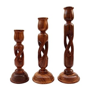 Porte-bougies en bois de sheesham, fabrication sur mesure, vente en gros |   Aqdus Saleem Inde - Product Image 4