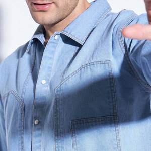 Classic <b>Winter</b> Casual Men <b>Jeans</b> Jacket and Pants Matching Outfit Durable Two-Piece Custom Design <b>Jeans</b> Set - Product Image 5