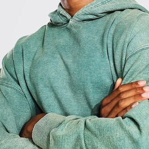 Sweat à capuche personnalisé pour homme, style streetwear hiver, coupe classique, 300g, 100% coton épais, délavé à l'acide, doublure polaire, poche respirante - Product Image 4