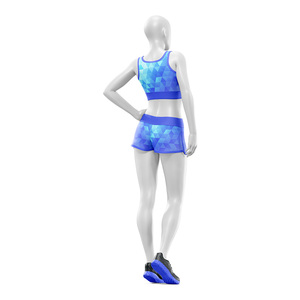 Conjunto de Sujetador Deportivo y Pantalones Cortos de Yoga Sublimados Personalizados al por Mayor para Mujer, Ropa Deportiva Transpirable y Ecológica de Fábrica - Product Image 6