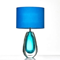 Lampe de table moderne Art Créatif Verre de Murano Bleu Couleur LED Luxe Décoratif Lampe de chevet pour la maison Hôtel