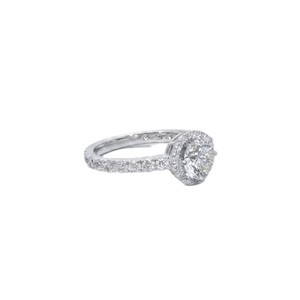 Anillo de Compromiso de Oro Sólido de 10K, 14K, 18K con Diamante Cultivado en Laboratorio, Certificado por IGI, Moissanita, Halo Completo, Anillo Solitario de Oro - Product Image 2