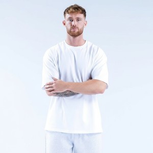 Camiseta de Algodón Oversize para Hombre con Logo Personalizado, Estilo Urbano High Street, Ajuste Holgado Casual, Lavado Vintage, Tejido Pesado, Top de Moda Liso - Product Image 6