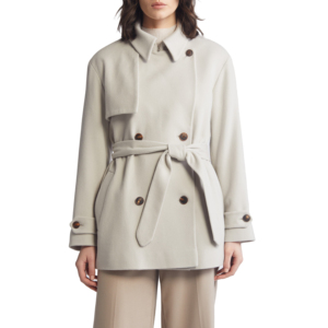 <b>Women's</b> Wool Trench <b>Coat</b> <b>Double</b> <b>Breasted</b> Solid Color Short Length Full Sleeve Outerwear Fashion Wear Wool <b>Coats</b> - Product Image 5