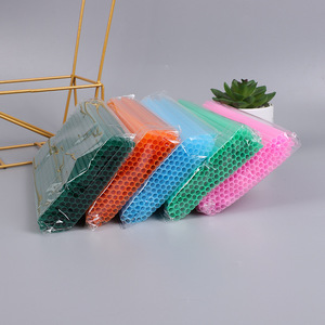 Pailles à boire en plastique colorées 6x260mm, 8 couleurs assorties, pailles droites jetables pour jus, fêtes, bricolage, artisanat, sac de 100 pièces - Product Image 6