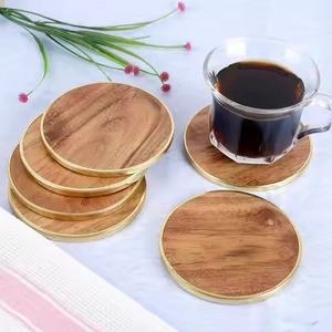 Premium Wooden Coaster Set for Beverage Cup <b>Protection</b> and Elegant Coffee <b>Table</b> Decoration Styling - Product Image 6