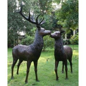Christmas Decoration Hand Casted Metal Deer <b>Set</b> Vintage Bronze Finish Reindeer Sculpture Wholesale Price Custom Animal Figurine - Product Image 2
