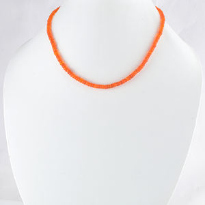 Collar de Ópalo de Fuego Naranja con Cuentas, Cierre de Plata Esterlina, Collar de Cristal Curativo, Regalo para Ella, Gargantilla de Piedra Preciosa Naranja - Product Image 5