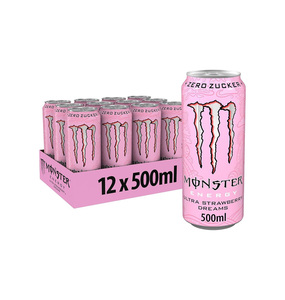ขายส่ง Monster Energy Ultra Strawberry Dreams แพ็ค 12 กระป๋อง - กล่องใหญ่บรรจุ 12 x 500 มล. สำหรับผู้ค้าปลีก - Product Image 1