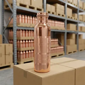 Bouteille d'eau en cuivre de qualité supérieure, design moderne, portable, pour la maison, le bureau, les voyages, l'extérieur, style européen, vente chaude - Product Image 1