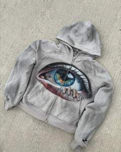 Sweat-shirt à capuche surdimensionné Nesta Sports, coupé et cousu sur mesure, délavé à l'acide, 500 GSM, épais, effet vieilli, coupe courte - Product Image 4