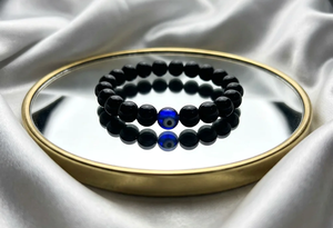 8mm Natural Black Beaded Stretchable <b>Bracelet</b> with Eye Bead Charm Adjustable Fashion Jewelry for <b>Men</b> Women Gift Accessories - Product Image 5
