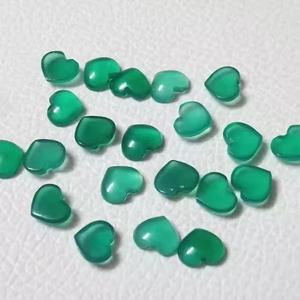 Cabujones en forma de corazón de ónix verde Natural de 8mm, piedras preciosas sueltas semipreciosas personalizadas, joyería a granel, precio de fábrica al por mayor - Product Image 2