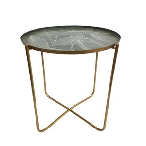 Meilleure vente Mobilier de salon Table d'appoint ronde en fer autocollant émail couleur or Table basse et table fantaisie - Product Image 1
