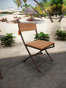 Conjunto de Jardín Plegable de Hierro, Diseño Minimalista, 2 Sillas y 1 Mesa, Muebles de Exterior Resistentes a la Intemperie, para Apartamentos, de Fábrica - Product Image 2