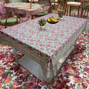 Mantel de Algodón Ecológico con Estampado Floral Hecho a Mano, Diseño Moderno para Bodas, Fiestas y Uso Doméstico, Venta al Por Mayor - Product Image 1