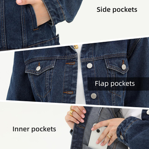 Chaqueta vaquera de mujer de alta calidad, manga larga, informal, estilos populares, para uso diario. - Product Image 3
