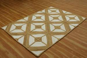 Alfombra de yute estilo rústico para sala de estar, dormitorio y habitación infantil con base antideslizante. - Product Image 4