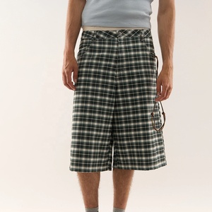 Custom High Quality <b>Checkered</b> 34 Long <b>Men's</b> <b>Short</b> Trousers Summer Casual Baggy Flannel Plaid <b>Shorts</b> - Product Image 1