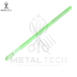 Kit de 5 aiguilles de ventilation en aluminium vert avec micro-aiguilles à crochet en acier – Outils professionnels pour la pose d'extensions capillaires et la fabrication de perruques en dentelle - Product Image 2