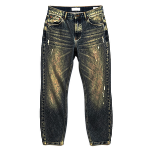 Jean Baggy Ben Mid à Jambe Courbée Coupe Ample Légère en Denim de Coton Biologique Recyclé Streetwear Homme Coupe-Vent Imperméable - Product Image 4