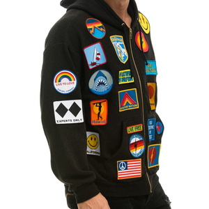 En gros, Sweat à capuche unisexe épais, effet vieilli, délavé à l'acide, avec patch brodé, coupe oversize pour homme - Product Image 5