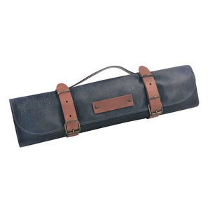 Wholesale Customizable Genuine Leather Knife <b>Roll</b> <b>Bag</b> 15 Slots Chef Knife Case with Detachable Belt Cowhide Chef <b>Roll</b> Holder - Product Image 3