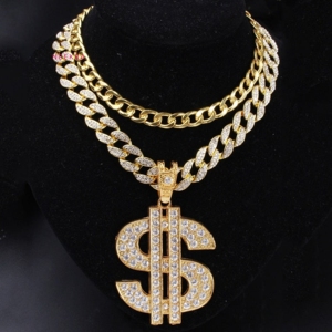 Pendentif Moissanite Dollar Dream – Transformez la vision en réalité riche, pièce de monnaie Dollar en argent 925 – Affirmation audacieuse de la richesse - Product Image 1