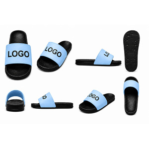 Sandales d'intérieur respirantes en EVA bleu ciel avec logo personnalisé pour hommes et femmes |   Sandales d'été antidérapantes à boucle |   Usine OEM ODM - Product Image 5