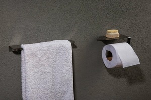 <b>Black</b> Wall Mounted Toilet <b>Paper</b> Holder Metal Toilet Roll Holder Modern Bathroom <b>Tissue</b> Stand for Hotel Restroom - Product Image 4