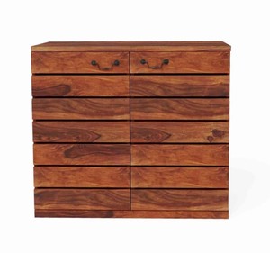 Teak Wood <b>Bar</b> <b>Cabinet</b> with Wine Storage and Glass Rack Freestanding Console for Modern Home Use - Product Image 4