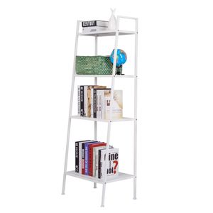 Libreria Multifunzionale a 4 Ripiani a Forma di Scala in Avorio RT, Supporto per Piante e Fiori, Scaffale per Libri - Product Image 1