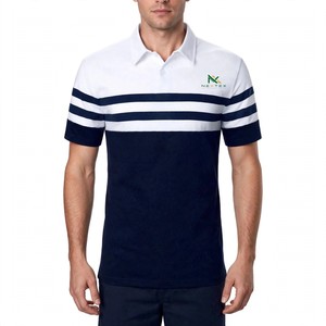 Camiseta Polo Personalizada con Rayas Blancas y Azul Marino para Hombre, Clásica con Banda Horizontal, Algodón Piqué, Uniforme de Equipo, Logotipo Bordado, OEM, Venta al Por Mayor - Product Image 2