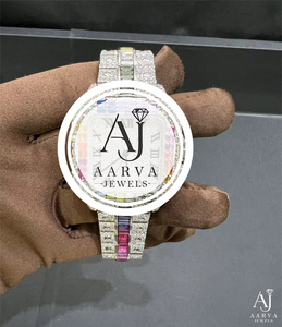 AARVA JEWELS Luxury Mechanical <b>Watch</b> <b>Case</b> 30mm Stainless Steel Sapphire Crystal Bezel Analog 20mm Band Rhinestone Decor Women's - Product Image 1