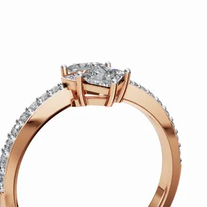 Anillo de Diamantes Cultivados en Laboratorio de Arwen's Royal, en Oro Rosa de 18K con 26 Diamantes, Certificado IGI y Claridad VVS, para Mujer - Product Image 5