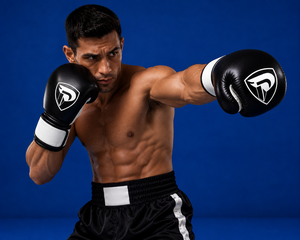 Guantes de Boxeo Profesionales Portátiles Negros y Blancos Dumela International, Cuero Genuino, Empaque Personalizado, Modelo de Alta Calidad - Product Image 3