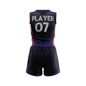 Customized Plus Size Girls' Basketball Uniform Set Custom Printed Front Breathable Moisture Wicking Quick Dry 100% Polyester - Product Image 3