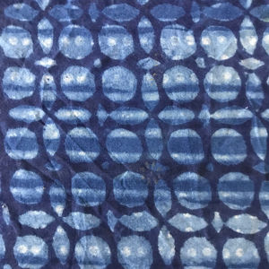 ผ้าฝ้ายพิมพ์ลายด้วยมือสีคราม – ลายเรขาคณิตวงกลม |   สินค้าสิ่งทอจากอินเดียขายส่ง - Product Image 2