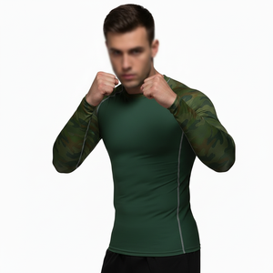 Trending Style Spandex Polyester Rash Guard <b>Shirt</b> Long Sleeve <b>Compression</b> <b>Shirt</b> Bjj Rashguard For Men Wholesale Price - Product Image 4