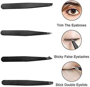 ชุดแหนบต่อขนตาปลายไฟเบอร์แบบกำหนดเอง 90 องศา ยี่ห้อส่วนตัว พร้อมด้ามจับไฟเบอร์ วัสดุสแตนเลส สำหรับต่อขนตา - Product Image 2