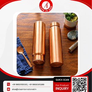 ขวดน้ำทองแดงบริสุทธิ์ 100% ขนาด 1000 มล. ฝาเกลียวป้องกันการรั่วซึม ขวดน้ำดื่มแบบใช้ซ้ำได้สำหรับใช้ในบ้าน การเดินทาง โยคะ - Product Image 6