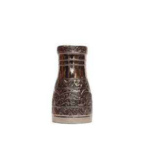 Vase décoratif en cuivre plaqué argent de qualité supérieure pour chevet – Style moghol traditionnel gravé pour la maison et l'hôtel - Product Image 1