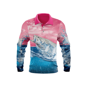 Camisa de Pesca de Manga Larga para Hombre con Estampado de Peces, Secado Rápido, Poliéster, UPF 50, Ropa para Exteriores - Product Image 1