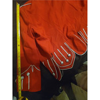 Veste écossaise rouge doublette pour bagarreurs, tunique de tambourinier en laine pour fanfare, col montant, patchwork, faite sur mesure