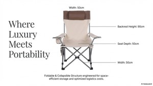 Chaise pliable de camping en plein air de style luxueux - Product Image 6