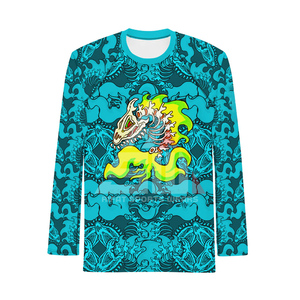 Men's Eco-Friendly Spandex/Polyester Full Sleeve Rash Guard Gym Training Shirt-Quick Dry Breathable Tight Fit Front Customized - Product Image 1
