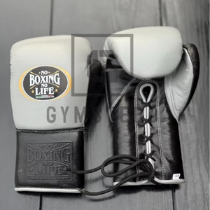 Guantes de Boxeo GYMSTERO No Boxing No Life de Alta Calidad, Cuero Vacuno Genuino, Correa de Muñeca Ajustable con Cierre de Gancho y Bucle, Artes Marciales - Product Image 1