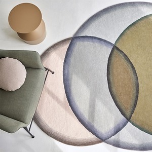 Luxury Hand Tufted New Zealand Wool Irregular Area Rug Modern Organic Circle <b>Carpet</b> Custom Designer Manufacturer Villa Interior - Product Image 2